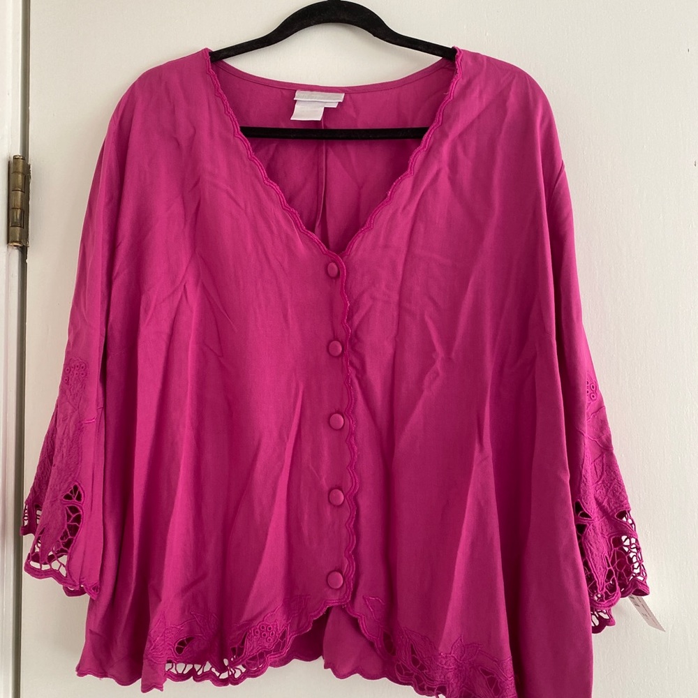 Soft Surroundings Vintage Pink Top Size L
